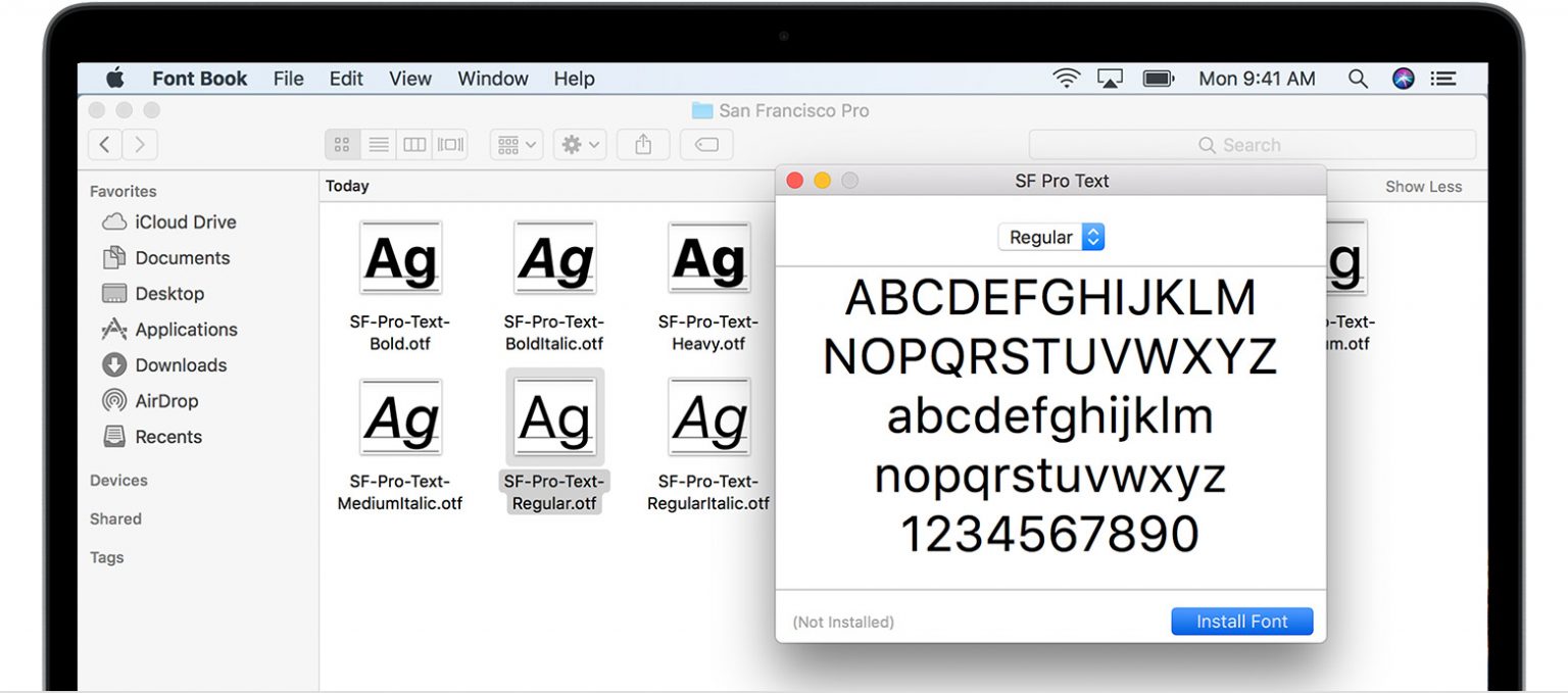 how to install fonts on mac ion