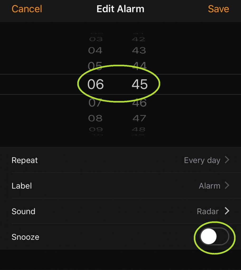 change default snooze time iphone