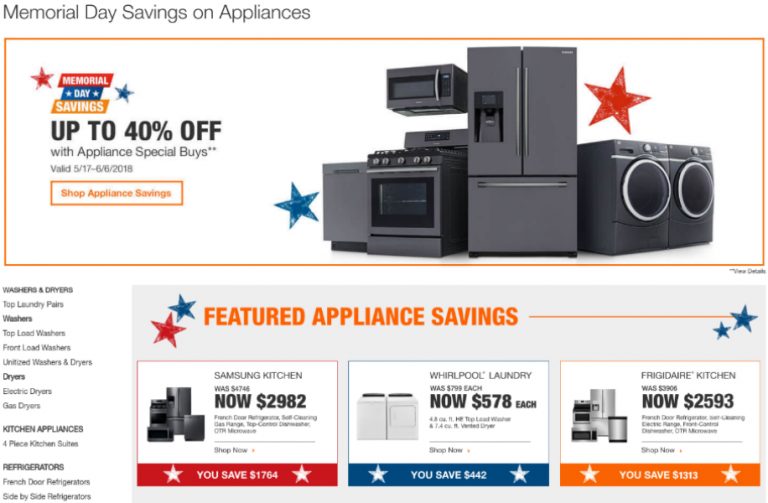 When do Memorial Day appliance sales start? DLSServe