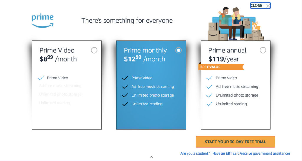 How to sign up for Amazon Prime DLSServe