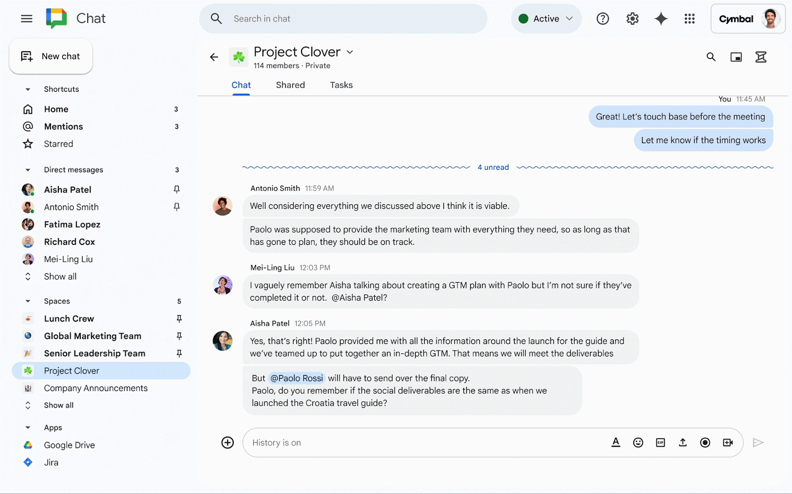 Gemini will yada yada your Google Chat into a neat summary